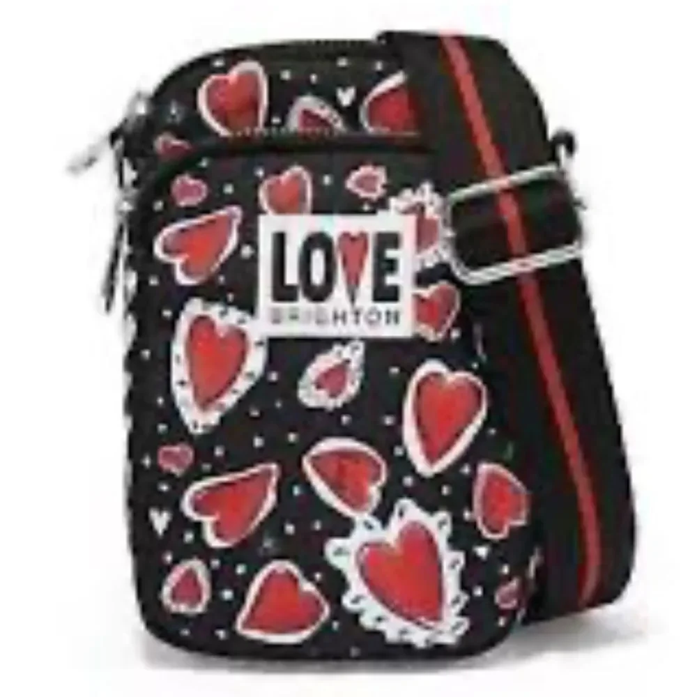 Brighton Love Heart Phone/wallet  Bag - Black and Red